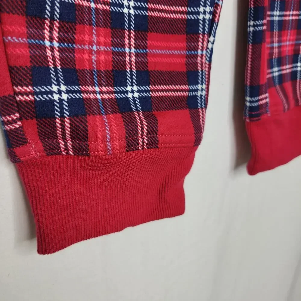 Charter Club Kids Jogger Pants Cardinal Holiday Plaid NWT Boy Girl Size 6-7